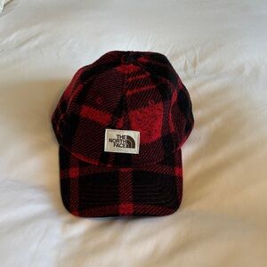 The North Face Red and Black Plaid Hat